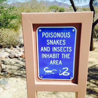 ARIZONA SNAKES SIGN AT REST STOP